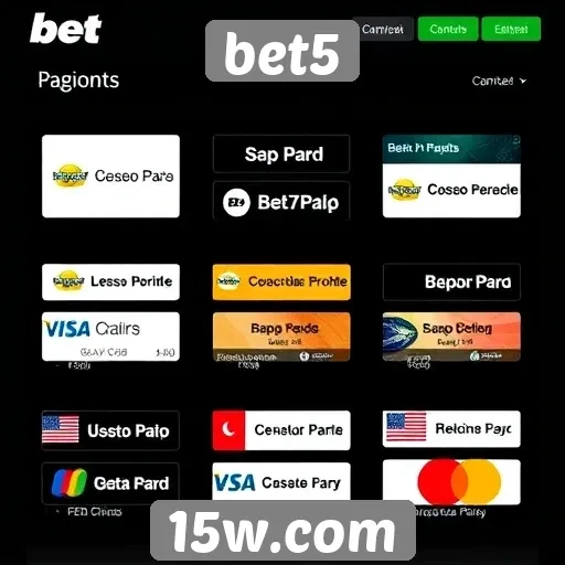Opções de pagamento disponíveis no bet5